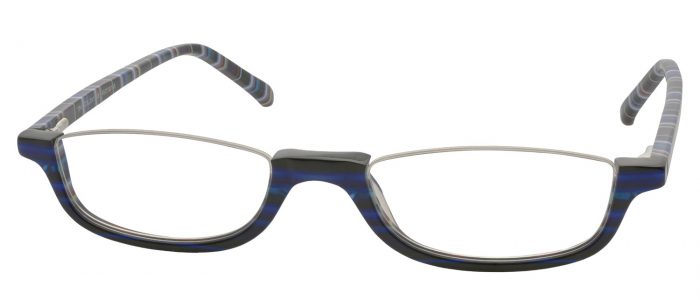 NCE Brillen, Modell 794, Col. 241 blau/schwarz Bügel bunt gestreift