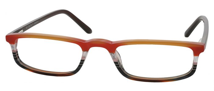 NCE Brillen Modell 807, Col. 730 rot schwarz orange Bgl. Braun