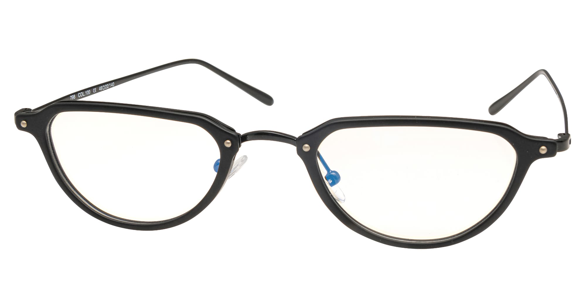 NCE Brillen, Modell 798, Col. 100 Vollrand Kunststoff schwarz matt Bügel Metall NCE Brillen, Modell 798, Col. 100 Vollrand Kunststoff schwarz matt Bügel Metall